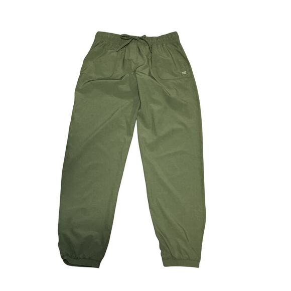 Albion Fit Jetsetter Joggers Olive Green Nylon Spandex Stretch Pants Size M - Picture 2 of 7